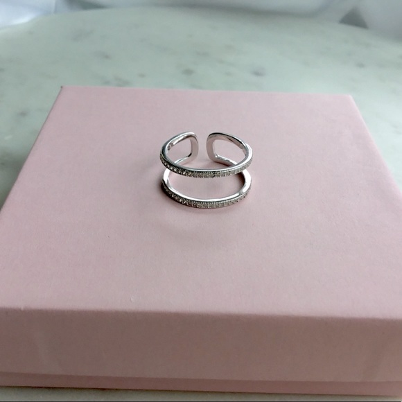 Sale $18! Sterling Silver. Double Band Cz Ring - Picture 10 of 16